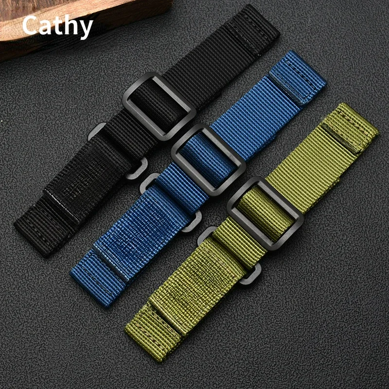 Nylon Watch Strap for Seiko Panerai Bibo Waterproof Sweat-Proof Hook and Loop Fastener Watchband Accessories 22 24mm Wristband