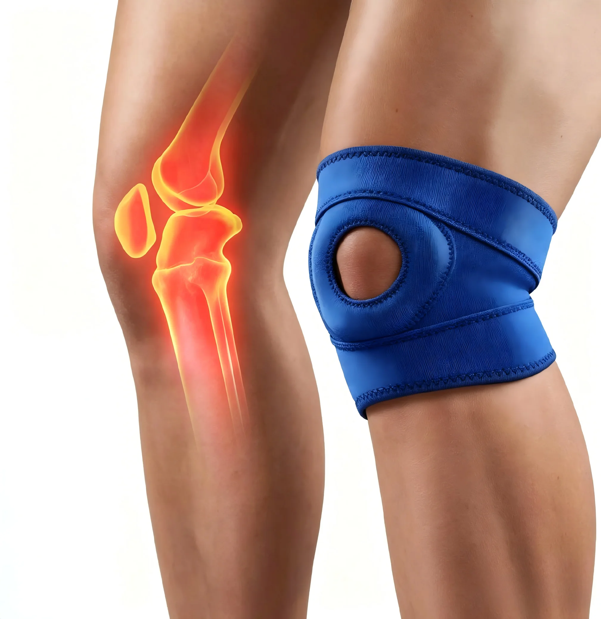 

Knee Brace with Side Stabilizers for Meniscal Tear Knee Pain Breathable Adjustable Knee Support for Men and Women