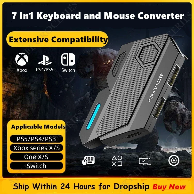 Gamwing MIX Blader 7in1 Keyboard and Mouse Console Controller Converter Adapter Support PS4/PS3/PS5/XboxONE/Switch Operation