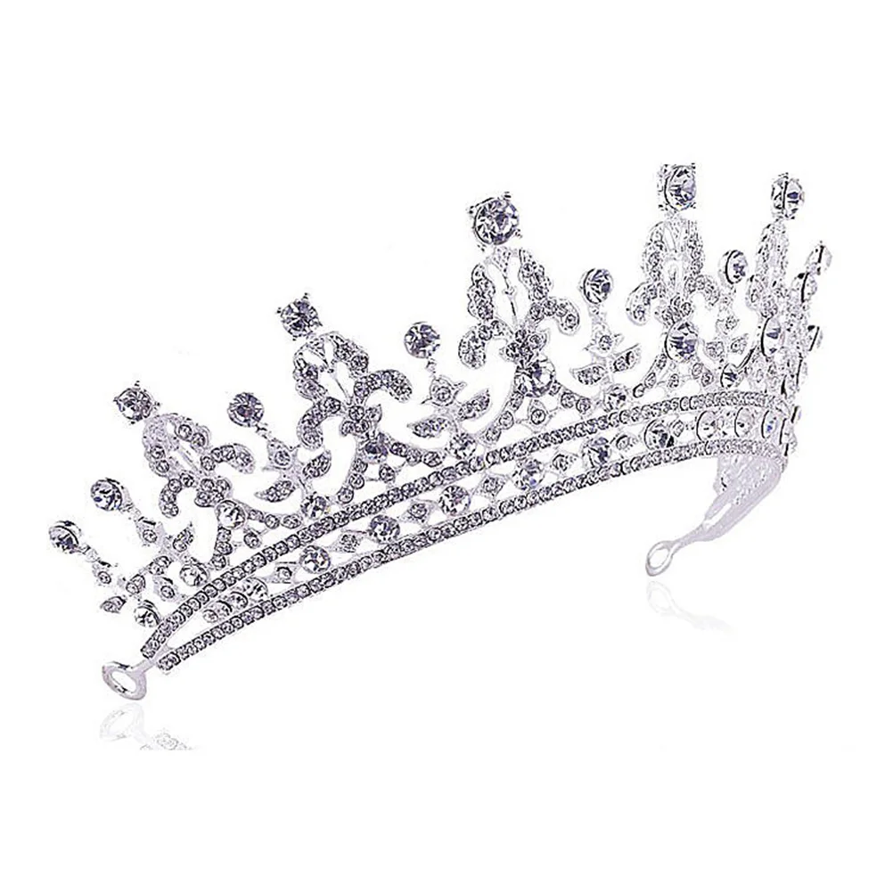 

Bridal Crown Wedding Hair Accessory Silver White Rhinestone Alloy Hairband For Women Party Prom Engagement Ceremony