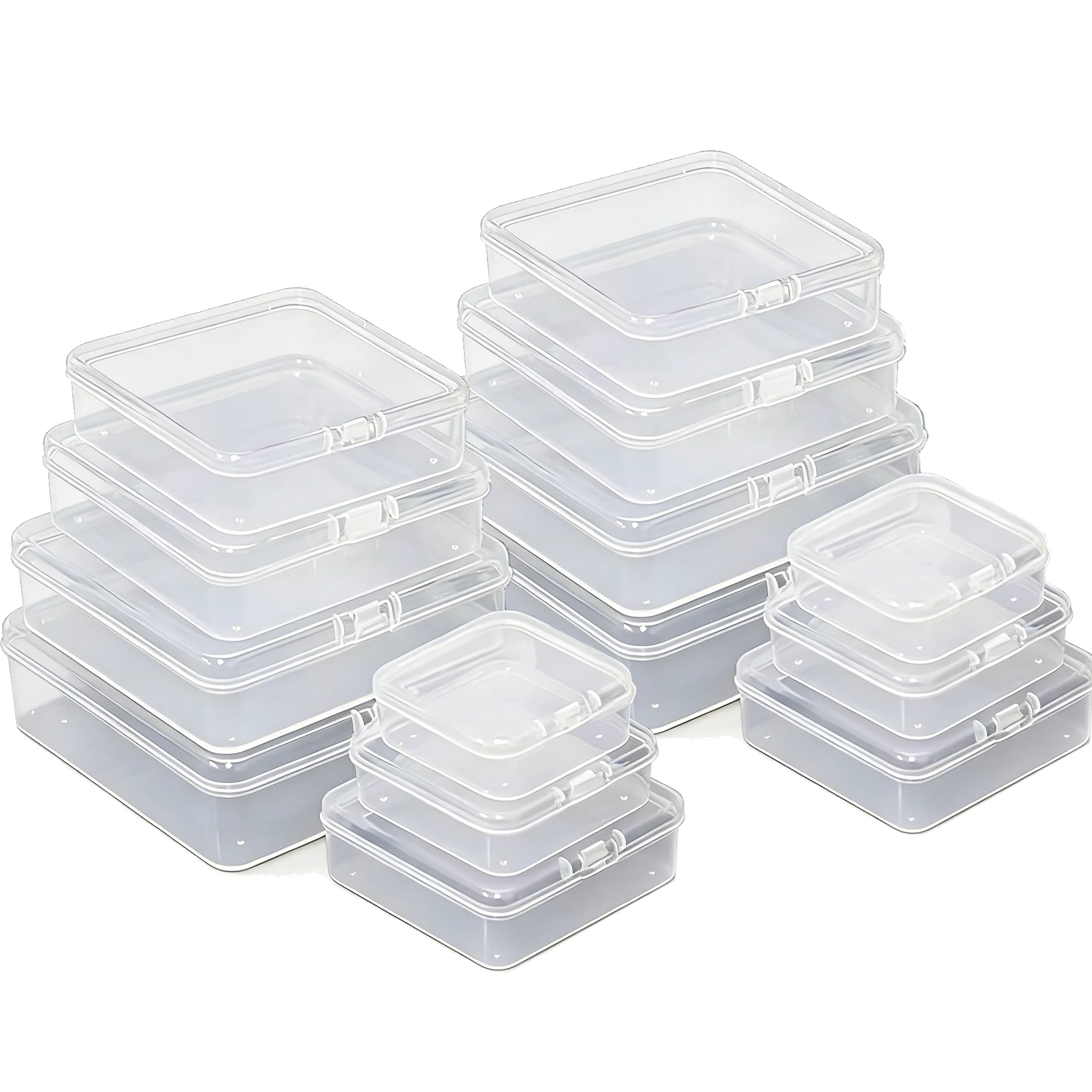 5/10pcs Mini Storage Box Plastic Office Supplies Storage Paper Clip Storage Box Jewelry Component Single-compartment Covered TMZ
