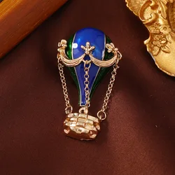 cute hot air balloon brooch simple retro suit jacket accessories pins gifts