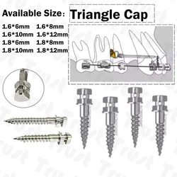 10 Pcs Dental Mini Screw Ortho Achor 316LVM Micro Screws Driver Set Triangle Anchorage TAS Style