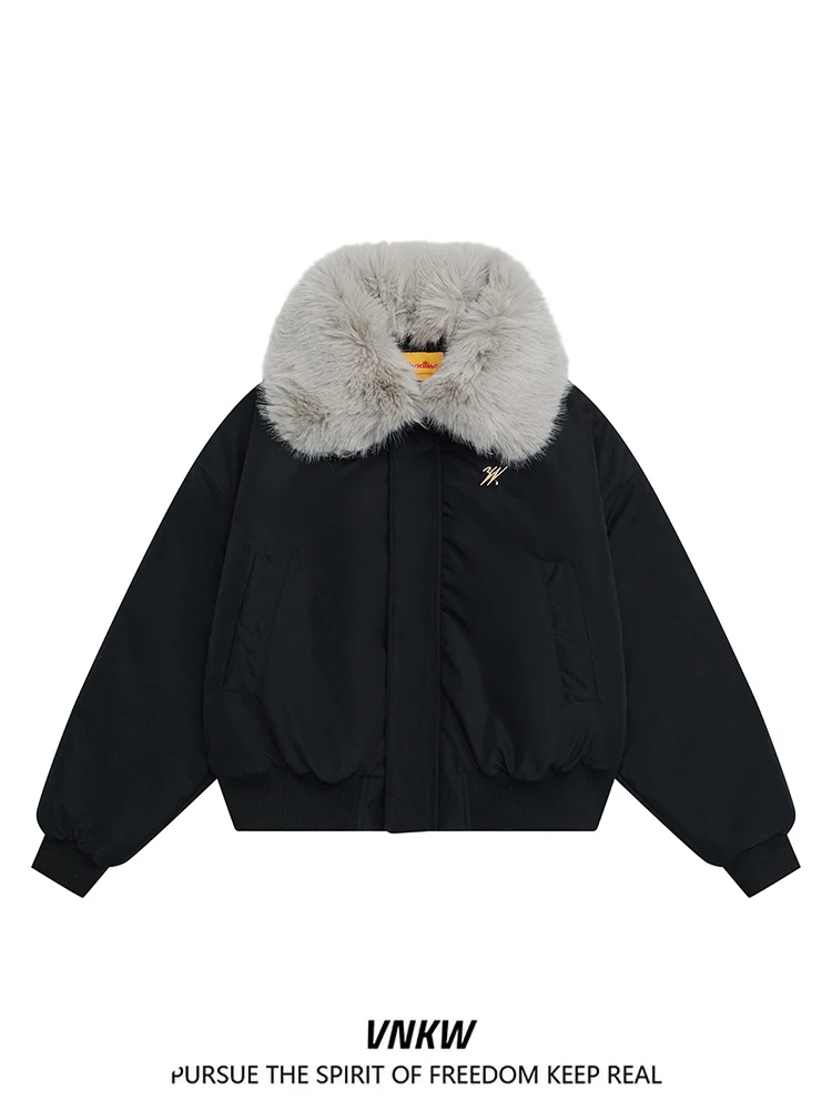 

Свободная куртка из утолщенного хлопка с большим съемным меховым воротником, в национальном стиле, бренд Mountain Eagle, зимняя, теплая...