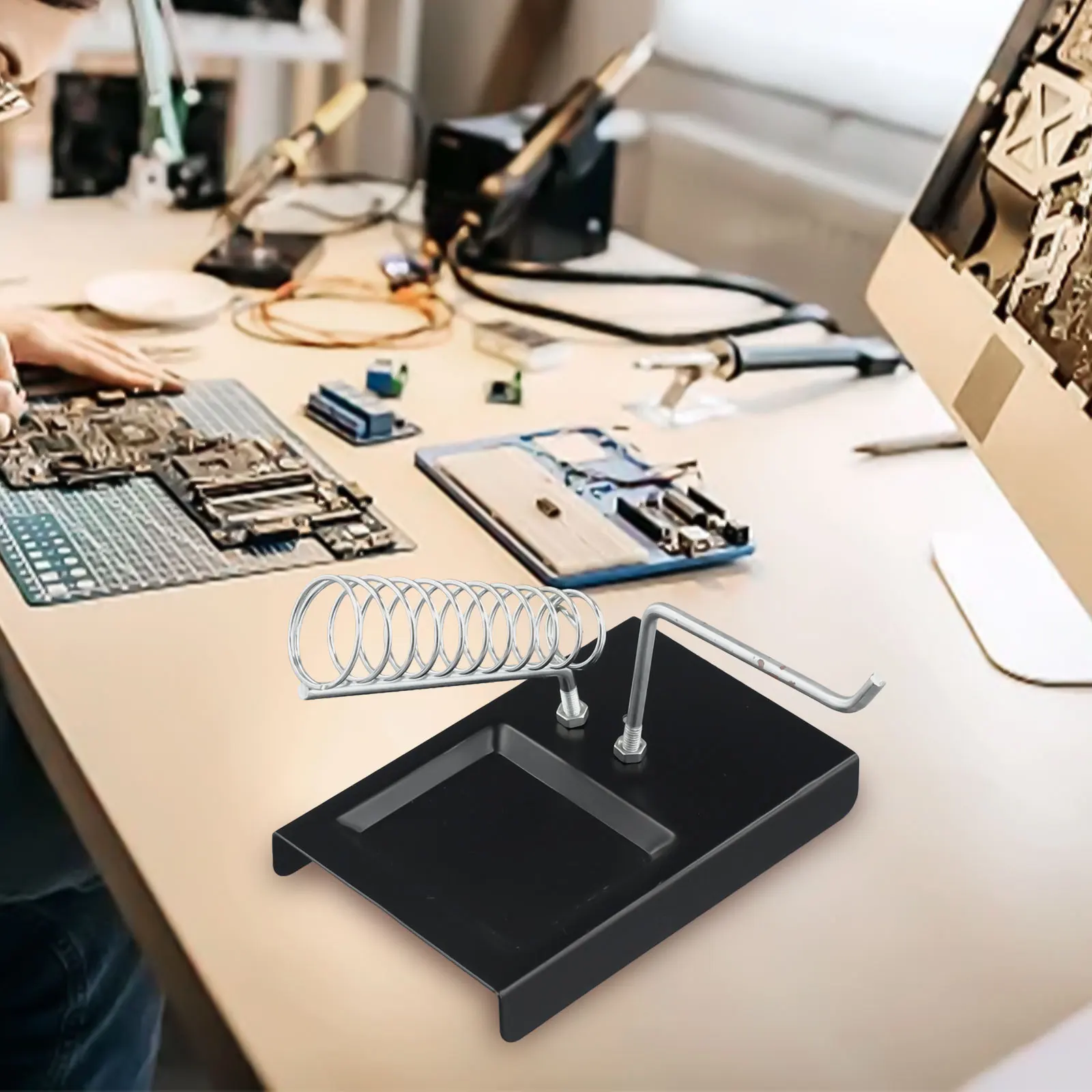 Home Office Shop Iron Stand Extended Use High Temperatures Lightweight Modern Design Smooth Lines Sturdy Metal