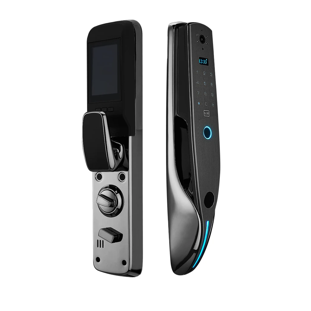 セキュリティ全自動スマート指紋ロック、目に見えるキャッツアイスマートスワイプカードパスワードドアロック付き