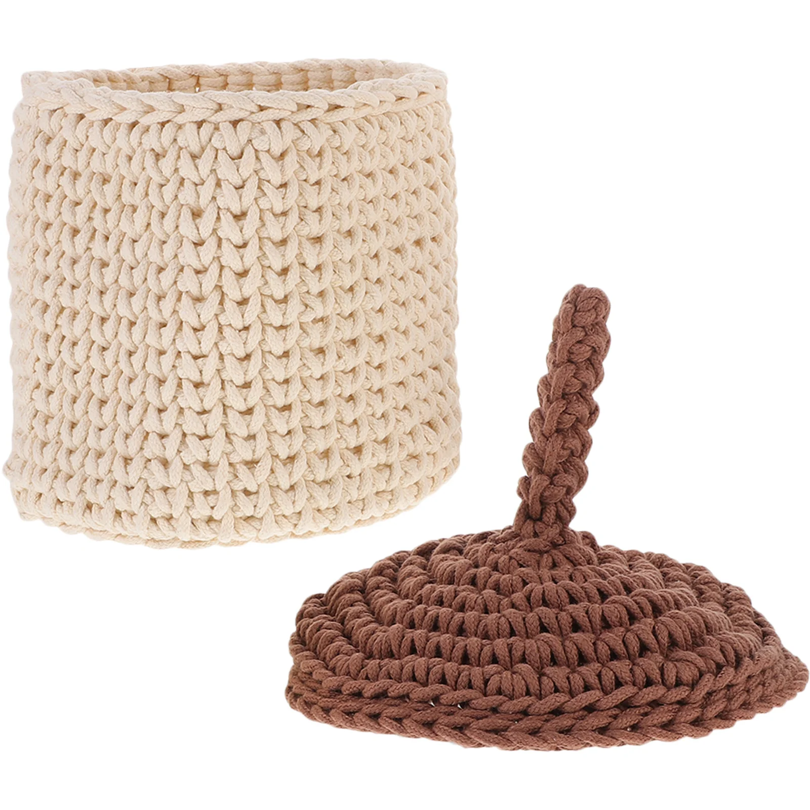 

Oak Nut Shaped Storage Basket Handmade Cotton Rope Woven Organizer For Bedroom Desktop Sundries Holder Decorative Snack