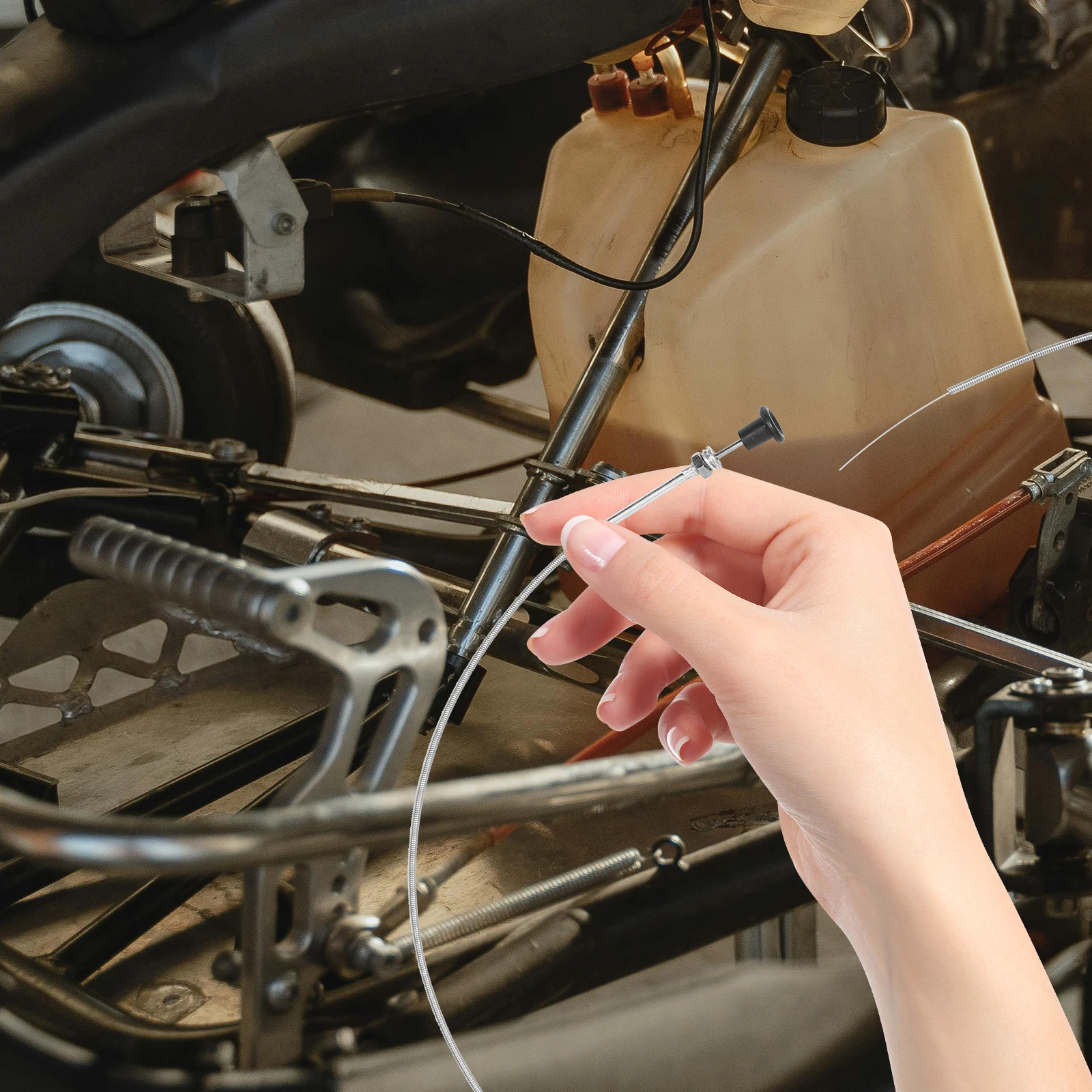 

Metal Mower Throttle Cable Cuttable Throttle Control Cord Adjustable Width Durable Safety Fire Gate for Tractor Motorcycle