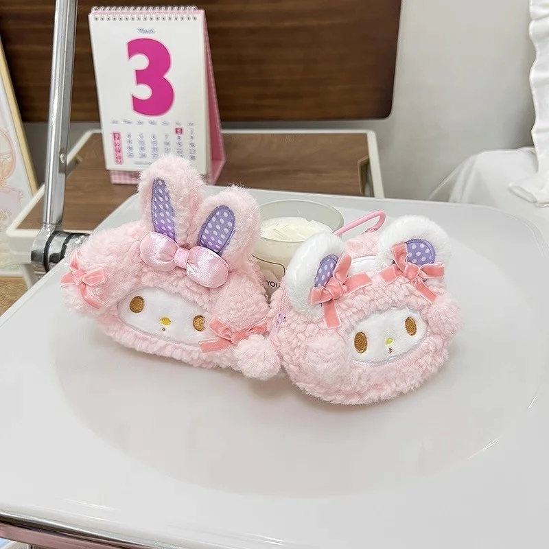 Sanrios My Melody Kawaii llavero de felpa Anime My sweet piano muñeco de peluche monedero bolso de estudiante colgante llavero regalos para niñas