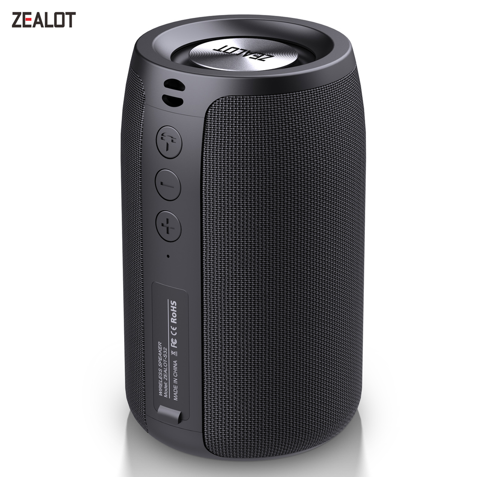 ZEALOT-S32 Mini Portable Bluetooth Speaker HIFI Subwoofer Wireless Speaker with fm Radio Column Support TF, TWS, USB