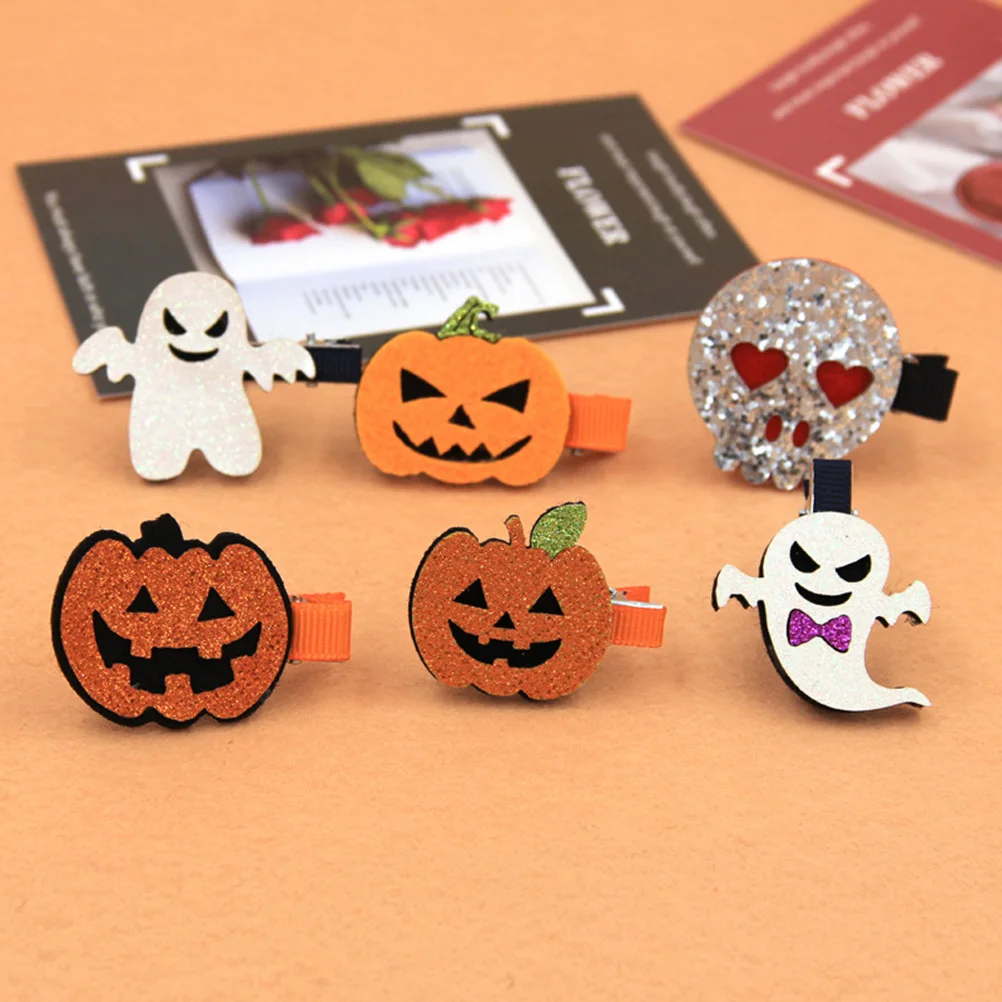 12 قطعة لباد القوس دبوس هالوين غطاء الرأس موضة دبوس الشعر الفتيات غطاء الرأس للأطفال القوس مشبك شعر اكسسوارات الزخرفية