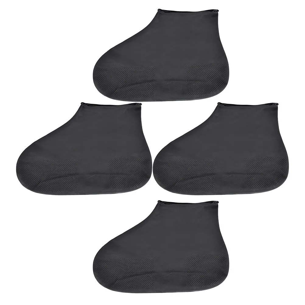 

2Pairs Rain Shoe Covers Latex Overshoe Booties Waterproof Nonslip Shoe Protectors for Sneakers Boots Rainy Day Use