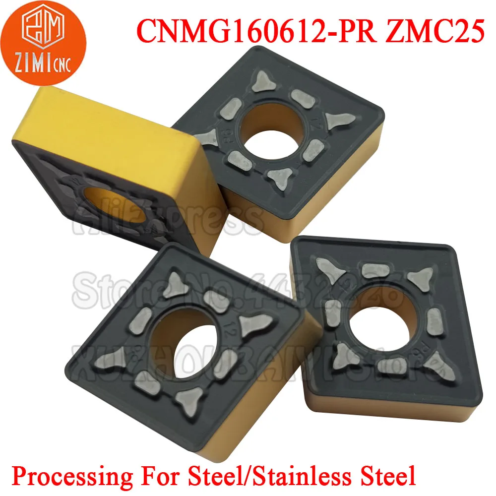 10pcs CNMG160612-PR ZMC25 CNMG160612 PR CNMG 160612 External Carbide Inserts Turning Tools CNC Metal Cutter Lathe CNMG Blade