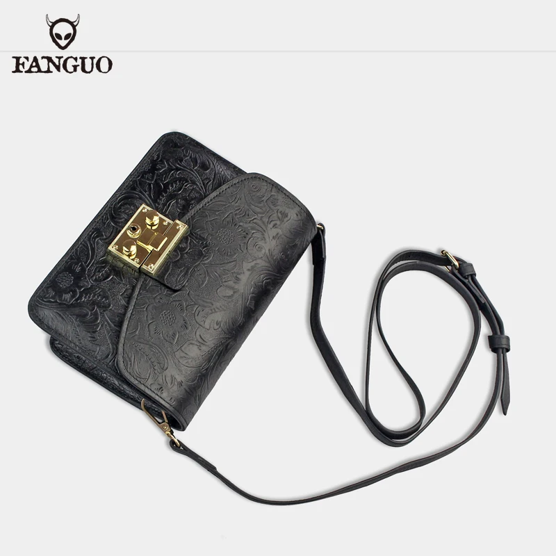 Solid Color Genuine Leather Shoulder Bag Luxury Design New Style Bag Fashion Adjustable Crossbody Bag Retro Women Handbags