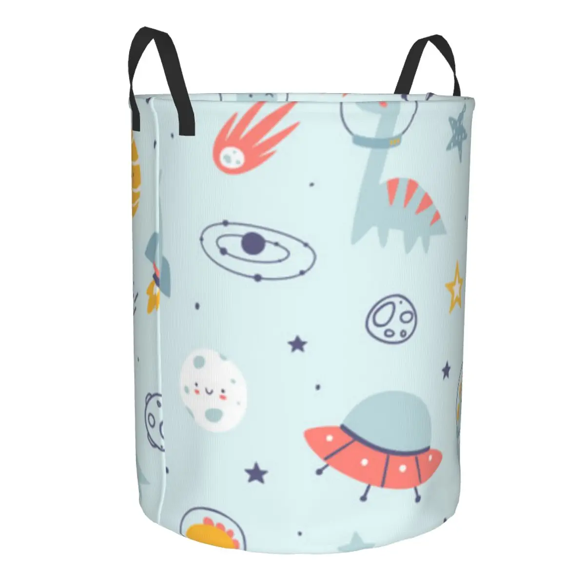 Cute Space Dino Astronauts Waterproof Storage Bag Household Dirty Laundry Basket Folding Clothes Organizer