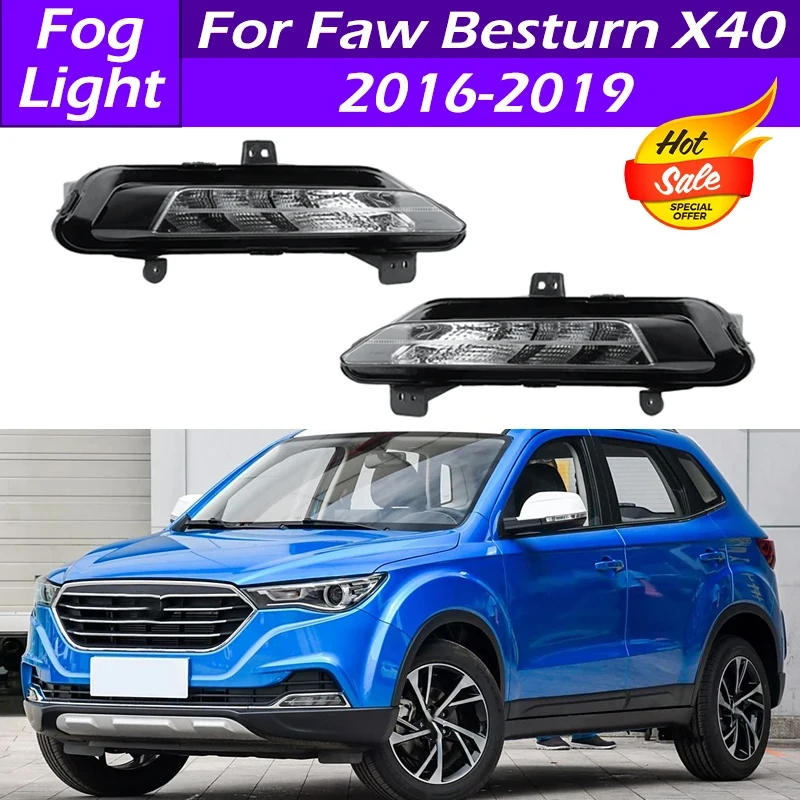 

Fog Light For Faw Besturn X40 2016-2019 Front Bumper Light Front Fog Lamp Foglamp Assembly With Bulbs Daytime Running Light DRL