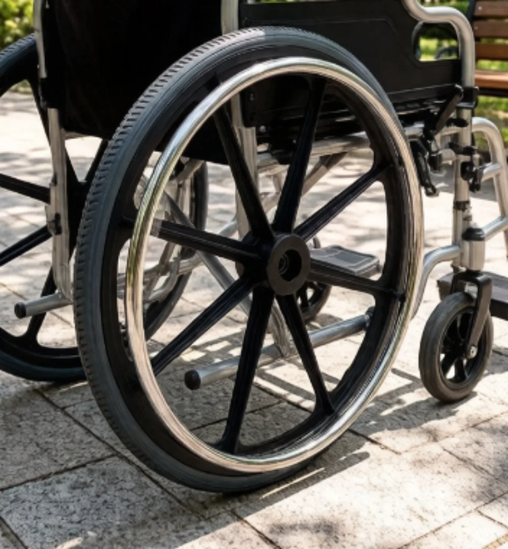24 Inch Wheelchair Tire 24x1/38 Airless Solid Wheel Puncture Proof Durable for Rehabilitation Home Care
