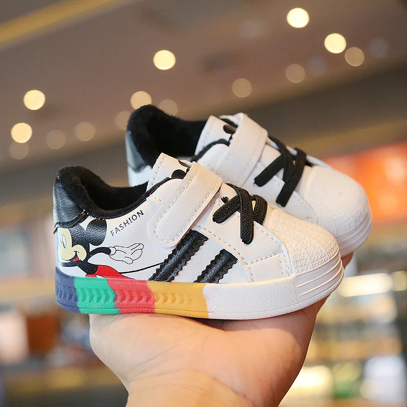 ميكي ميني الأطفال حذاء كاجوال بنات بنين أحذية رياضية أطفال تنفس لينة حذاء رياضي طفل رضيع في الهواء الطلق حذاء رياضة الربيع