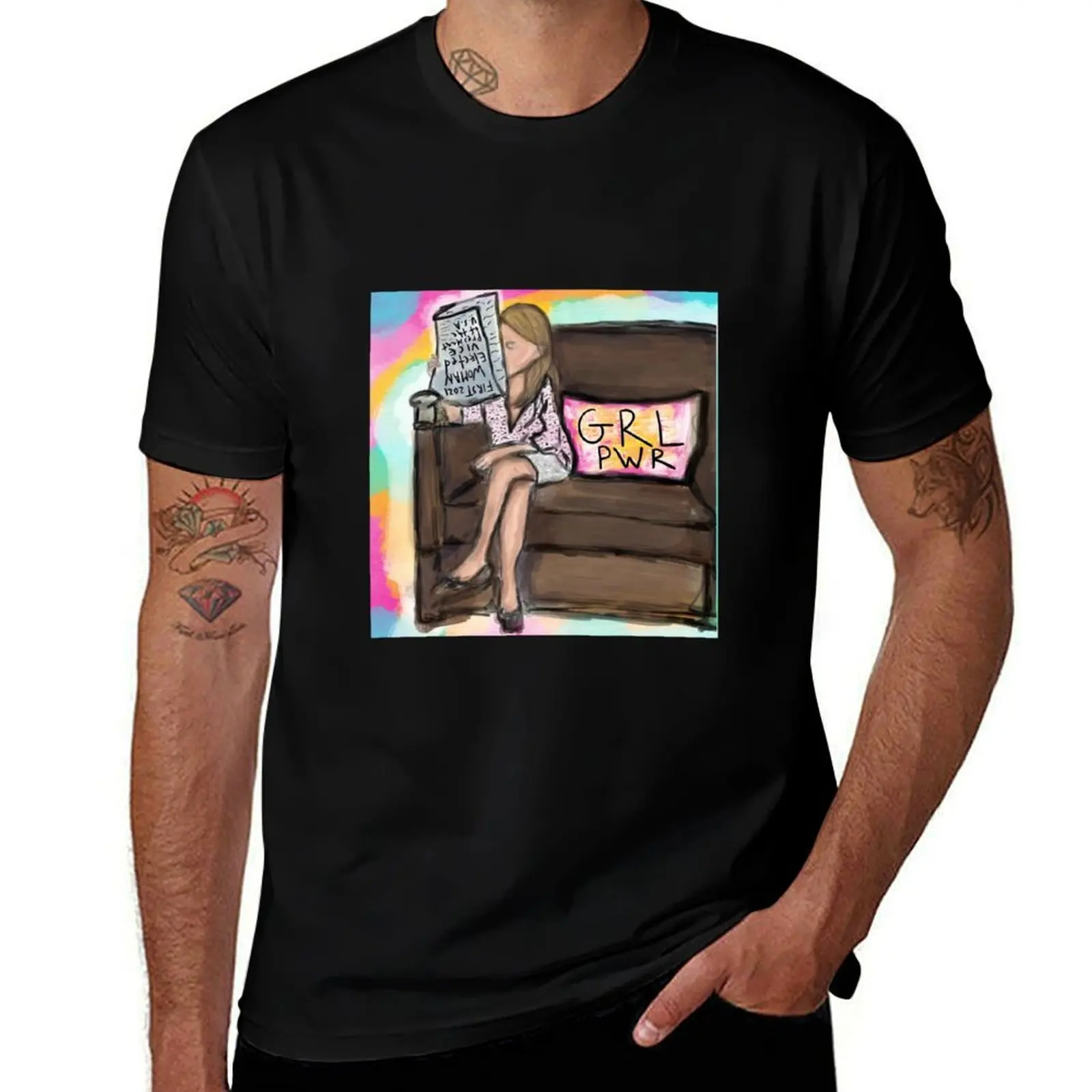 

GRL PWR T-Shirt T-shirts man fashion shirts T-shirts oversize men clothes