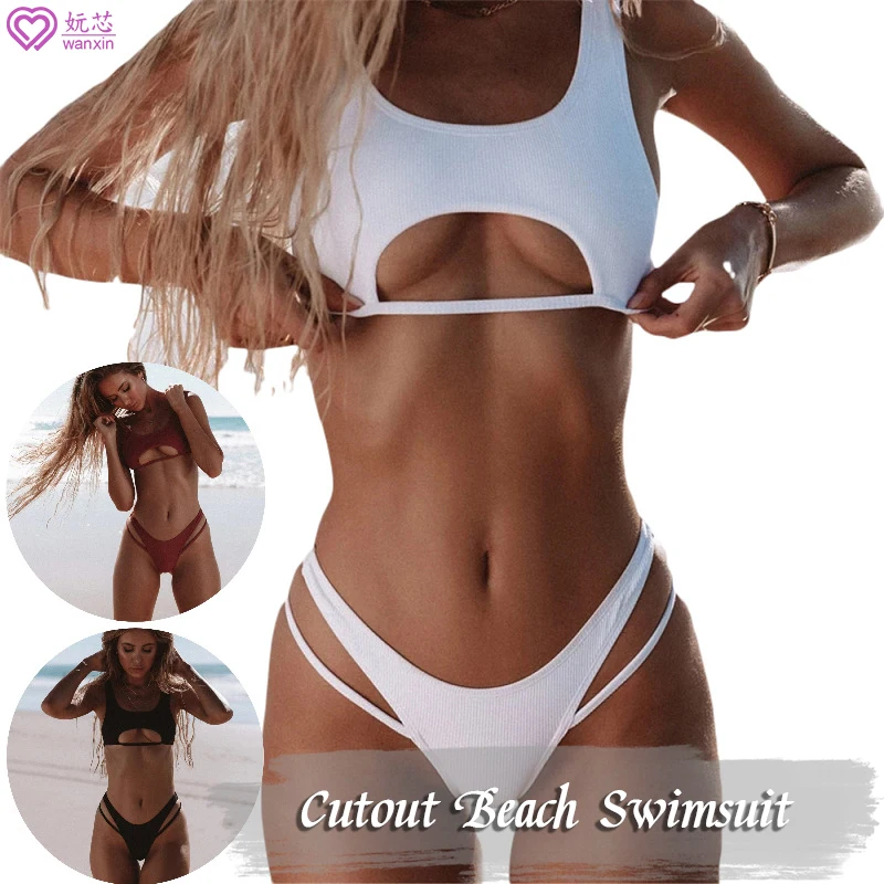 

High Waisted Bikini Sexy Plus Size Women's 2 Piece Hollow Out Beach Clothes Complete Summer Free Shipping Swimsuits 2022