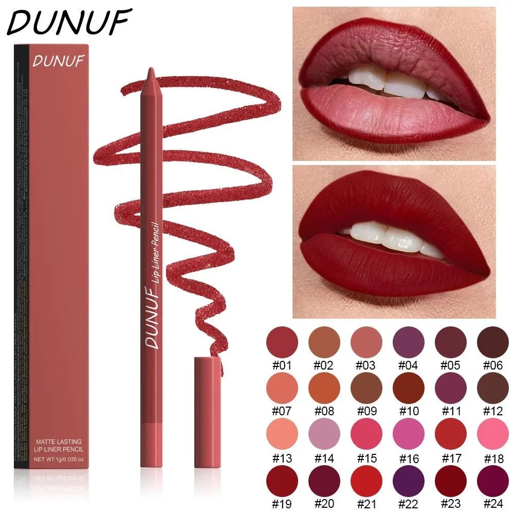 24 Colors Foaming Lipliner Durable Waterproof Soft Mist Lipstick Pen Gentle Pink Brown Purple Colors Matte Lip Contouring Pencil