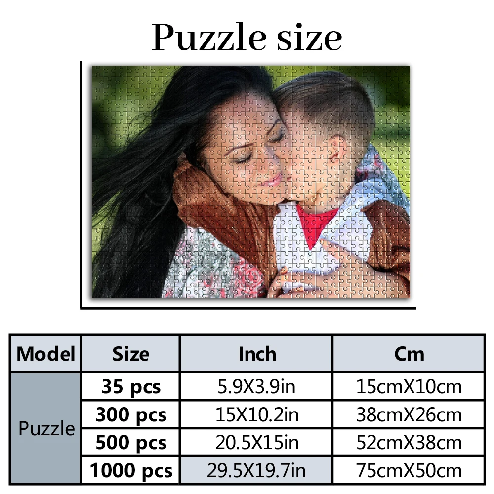 35/300pcs  family Customized Poster Custom DIY Personalised Photo Portrait Puzzles Personalized Picture For Children Toy H