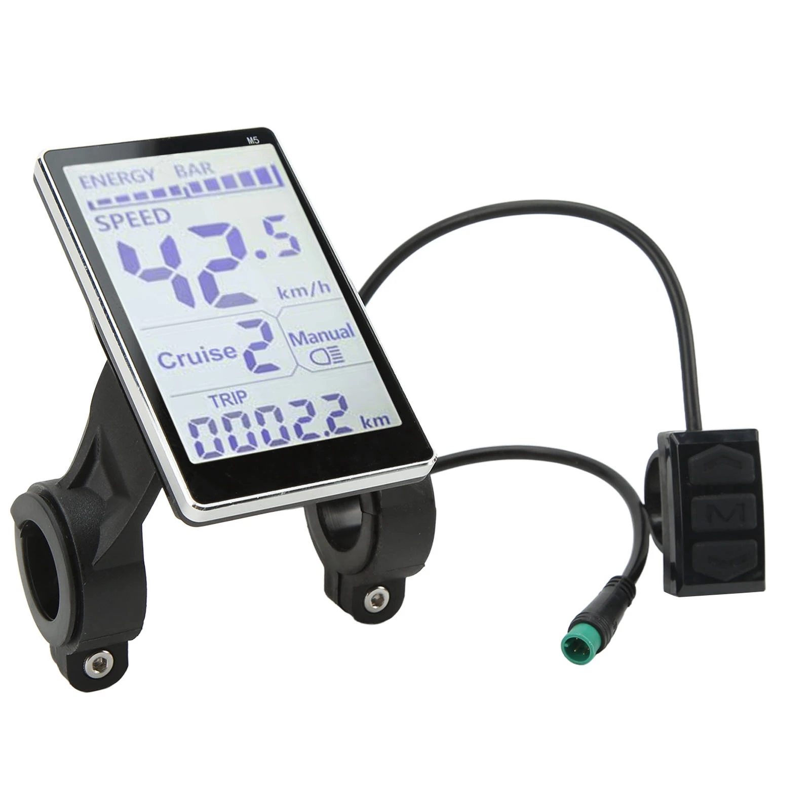 

Electric Bike LCD Meter 5 Pin 24V 36V 48V 60V Universal E Scooter M5 LCD Panel Screen Easy Using for 31.8 22.2mm Electric Bikes
