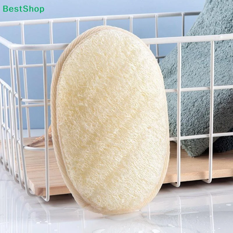 〔Z〕Oval Natural Luffa Loofah Pad,Biodegradable Plant Fiber Bath Scrubber,Gentle Exfoliating Shower Wash Cloth Bathing Tools