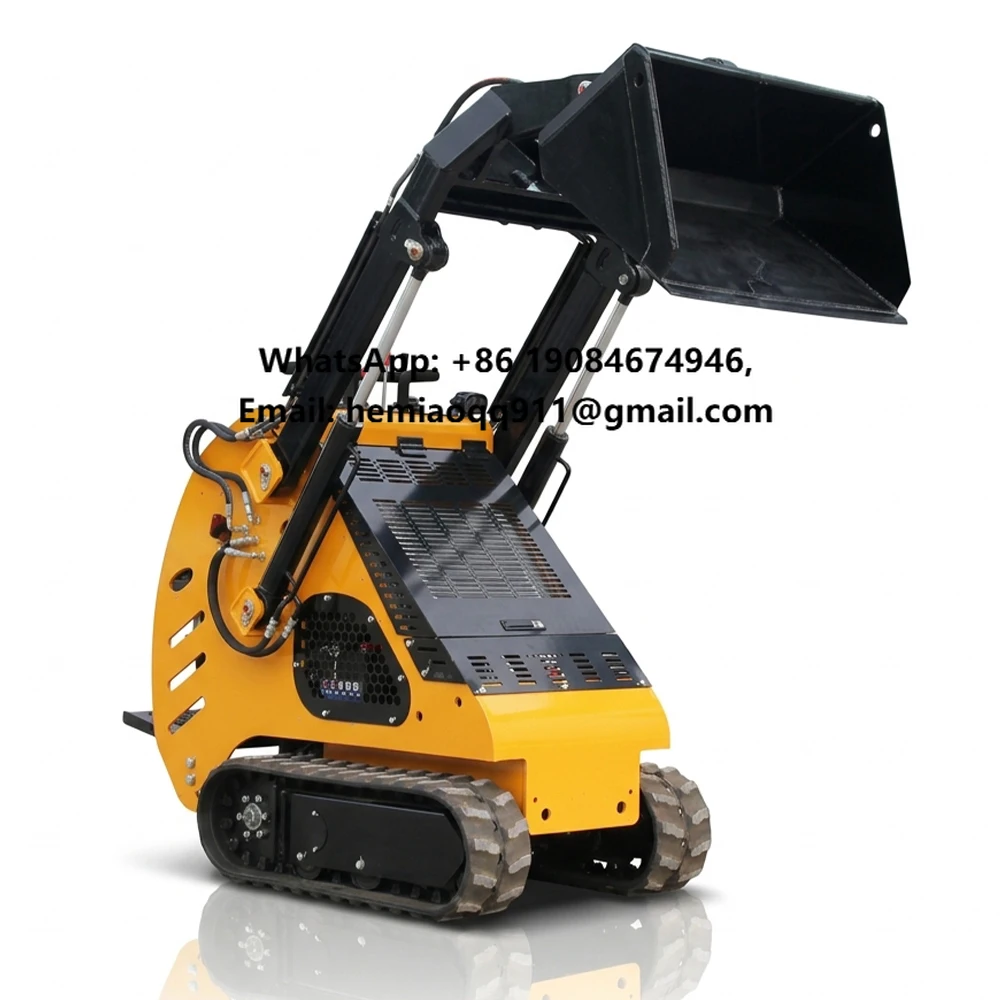 Euro 5 EPA Kubota Diesel Skid Steer Mini Track Skid Steer Loader 15HP With Forest Mulcher Lawn Mower