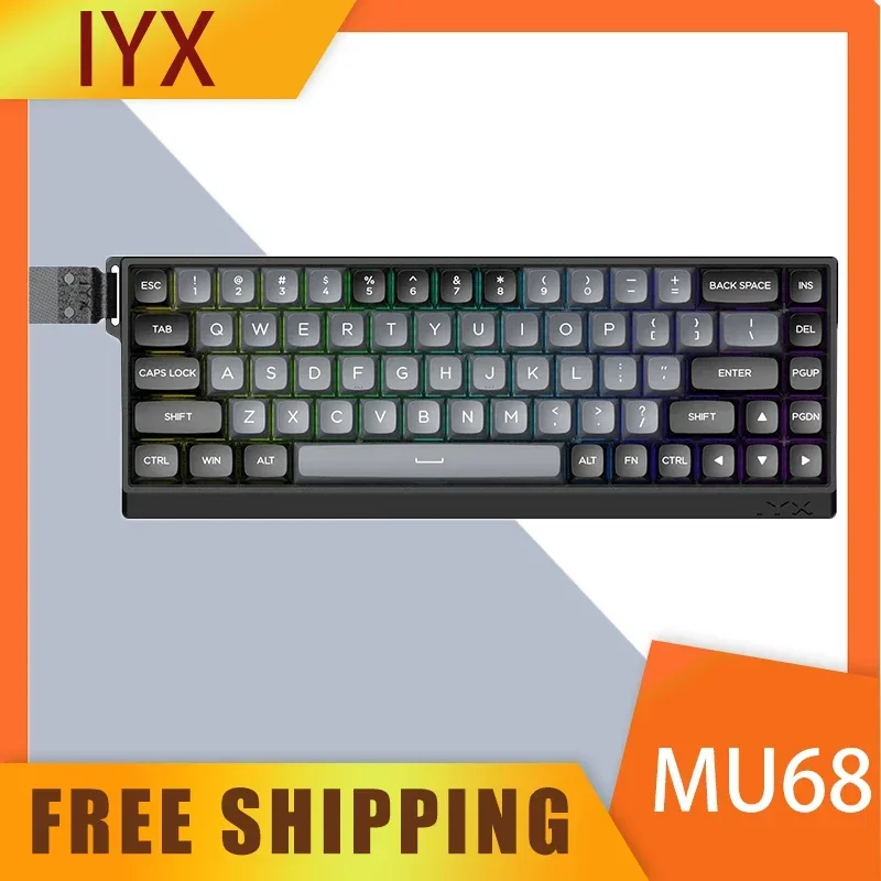 

IYX Mu68 Keyboard Magnetic Switch Wired Aluminium Alloy 8k Rt Mechanical Keyboard Custom Rgb Hot Swap Accessories For Win/Mac