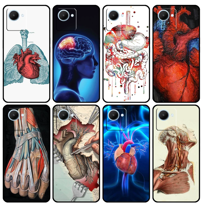 Medical Human Organs Meridian Art For Realme C53 C33 C55 C35 C31 C30 C25s C21Y C15 C11 GT Neo 5 3T 2T 9 10 11 Pro Plus Case