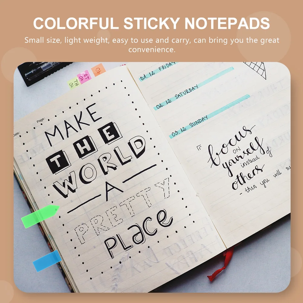 6 مجموعات مزيج الفلورسنت الملونة التسمية العلامة العملي المسيل للدموع المذكرات ذاتية اللصق للدراسة المنزلية مكتب #1
