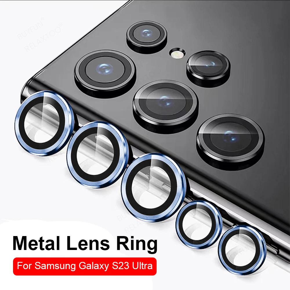 For Samsung Galaxy S23 Ultra Camera Lens Protector Metal Camera Ring Case Glass for Samsung S 23 S23ultra Plus 5G Protective Cap