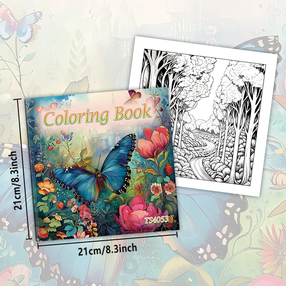 1pc,Teenagers coloring book,30 sheets different patterns 8.3x8.3''100gsm,is a Valentine's Day Easter Holiday Gift