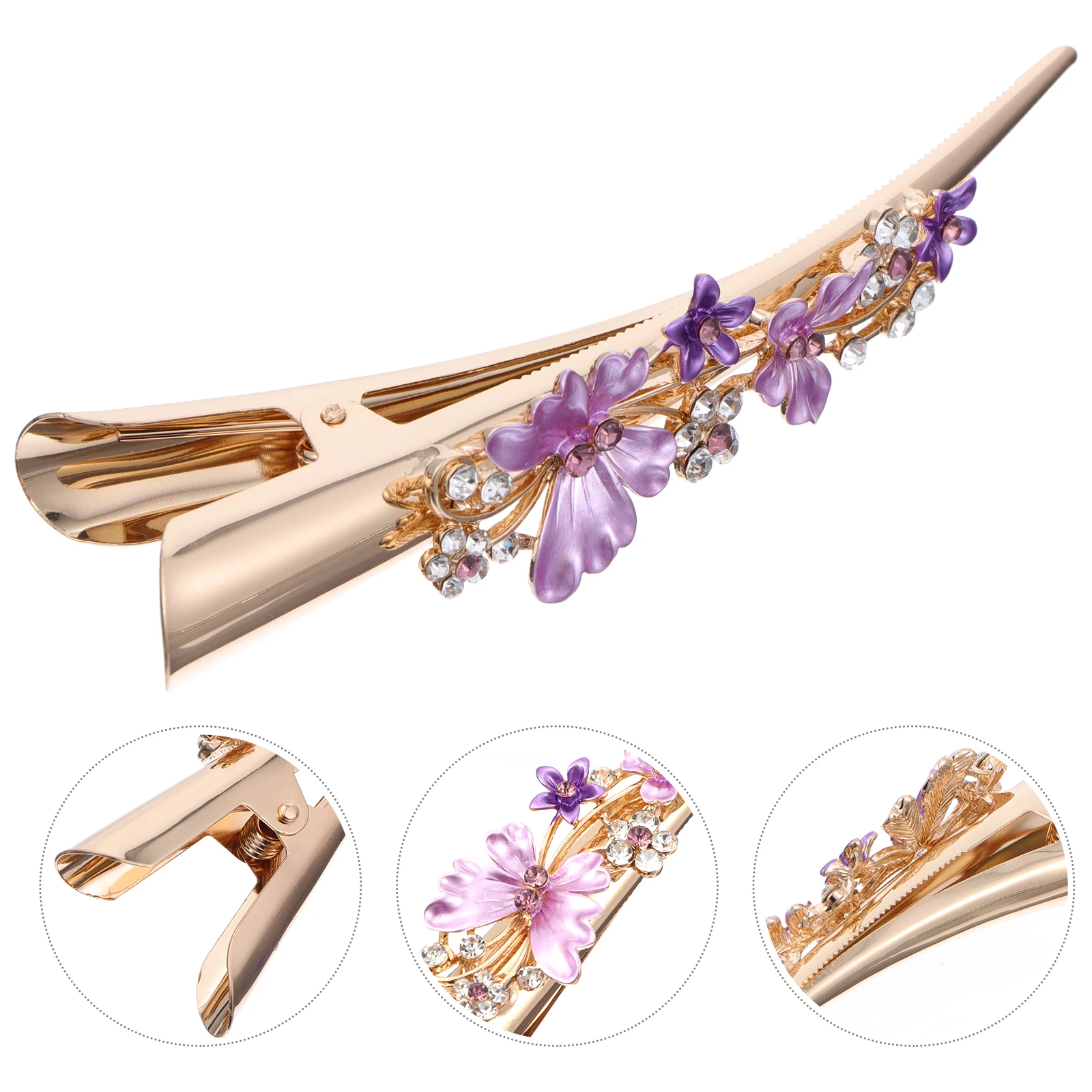 

Flower Clip Large Duckbill Barrettes For Barrettes For Women Women Alloy Hair Clips Decorative Lady Hair Accessories