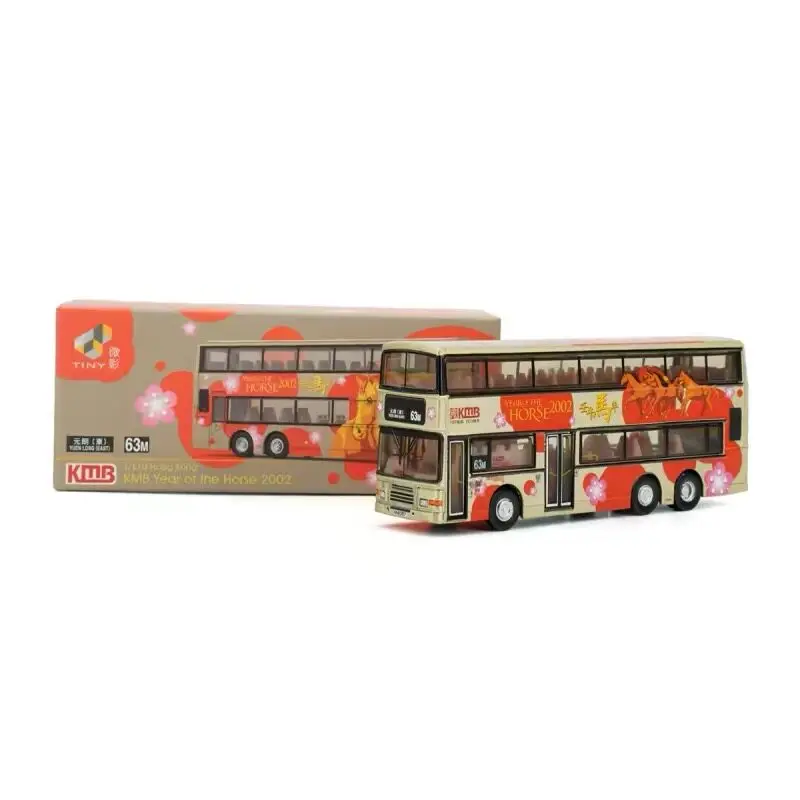 TINY Horse Year KMB 2002 63M Hong Kong Double-decker Bus Alloy Car Model