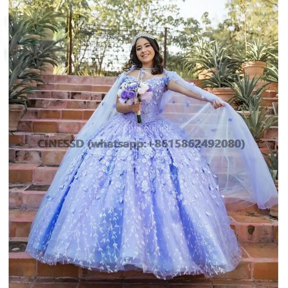 Lalic Quinceanera Jurken Plus Size Bloem Baljurk Prinses Gril Corset Sweet 16 Dress Vestidos De 15 Años