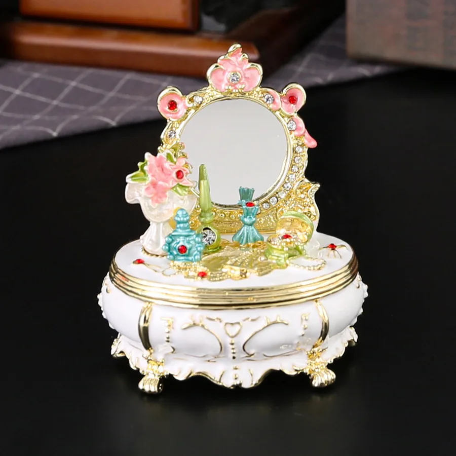 

Elegant Dressing Table Jewelry Boxes for Women Enamel Jewelry Trinket Decorative Box Unique Gift for Family