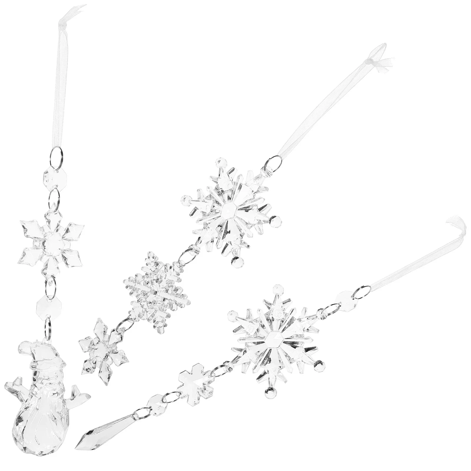

3Pcs Xmas Hanging Snowflake Decorations Acrylic Christmas Tree Ornaments Party Home Garden Decor Christmas Hanging Snowflake