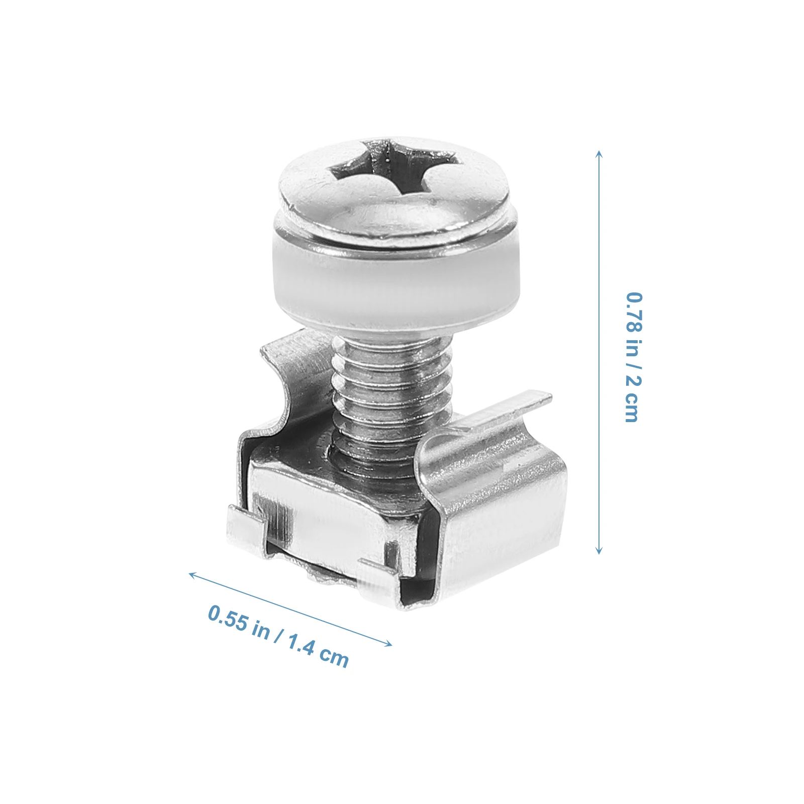 

16 Sets 304 Stainless Steel Cage Nuts Rack Mount Screws Square Hole Server Racks Equipment Hardware Nickel Plated Anti Rust