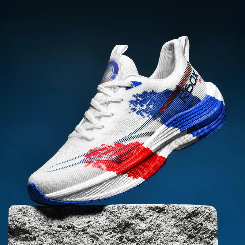 

Running Shoes Men Mesh Breathable Lace-up Comfortable Marathon Sports Casual Tennis Shoes Big Size Trendy Sneakers for Man