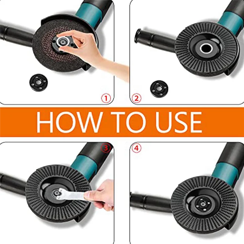 A83Z 2 팩 앵글 그라인더 용 목재 그라인딩 휠 125mm 나무 조각 밀링 디스크의 목재 밀링 커터