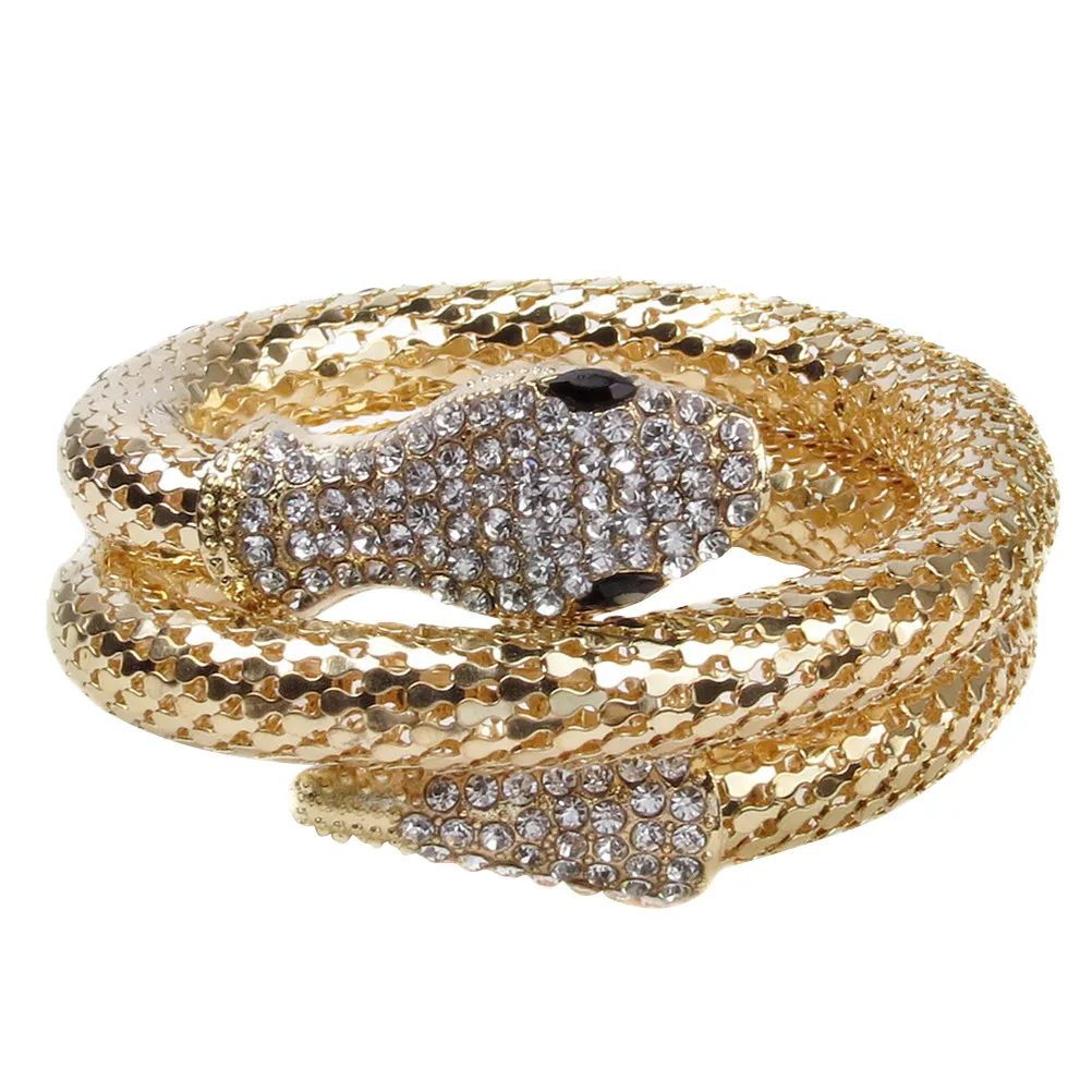 1Pcs Gold Snake Bangle Bracelet Vivid Pattern Fit Open Design Chic Daily Wear Gift for Her Holiday
