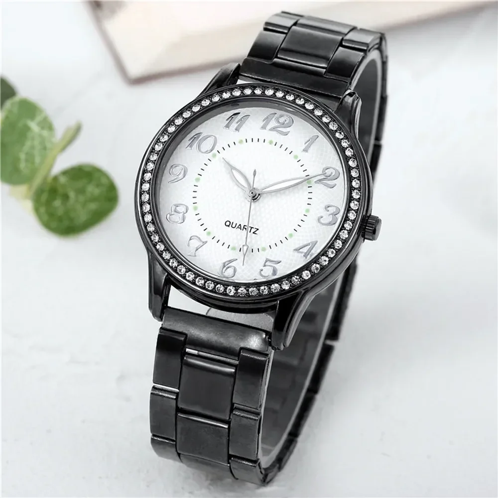 Luxusmarke Frauen Uhr neue Mode einfache Diamant Stahlband Uhr Damen großes Zifferblatt Quarzuhr Armband Diamant uhr