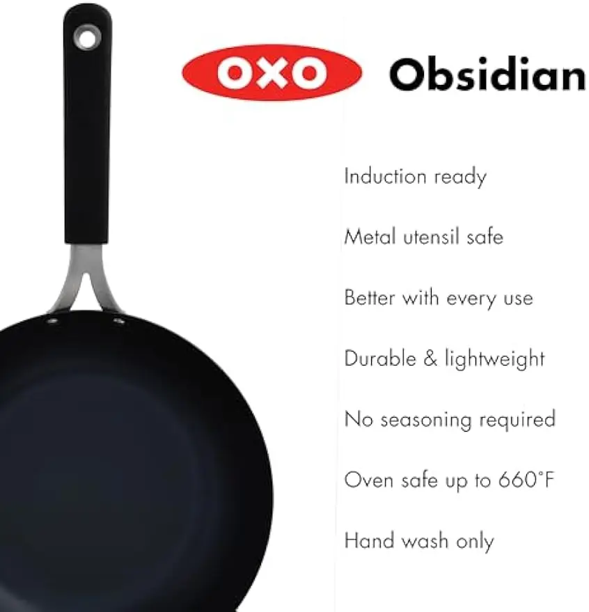 12" Carbon Steel Wok Pan with Removable Handle, Oven Safe to 660°F, Works on Induction Stovetops