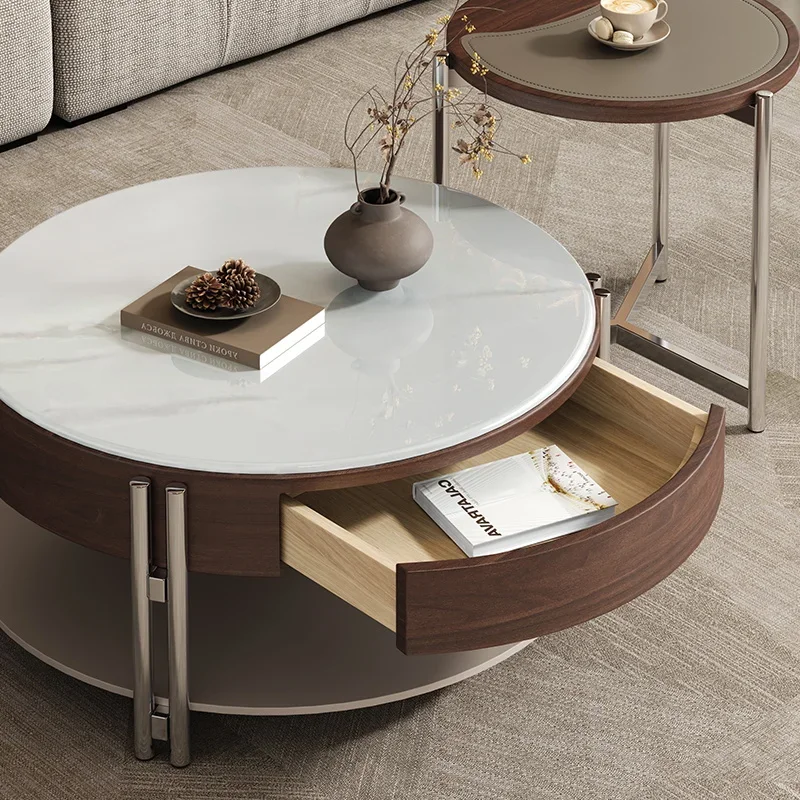 

Round Living Room Coffee Table, Modern Decoration Luxury Nordic, Aesthetic Standing Lounge Furniture