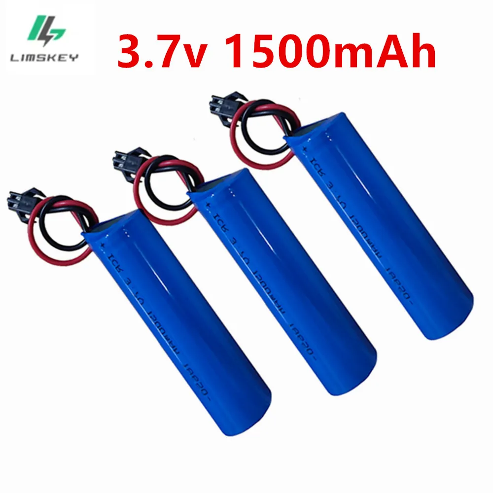 SM Plug 18650 Lithium Ion Rechargeable Battery 3.7V 1500mAh with PCB for Q85 Q70 RC Helicopter Airplane Car Ship Gun Toy Etc