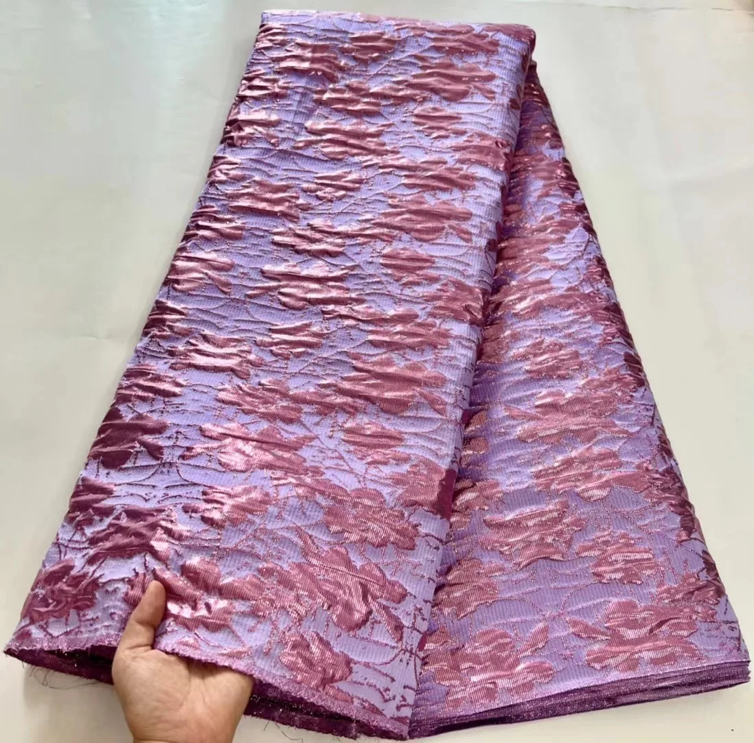 Imagem -05 - Tecido de Renda de Tule Africano Quente 2023 Cetim Brocado Nigeriano Gild Jacquard Tecido de Renda para Costura Vestido de Festa de Casamento Pano Feminino