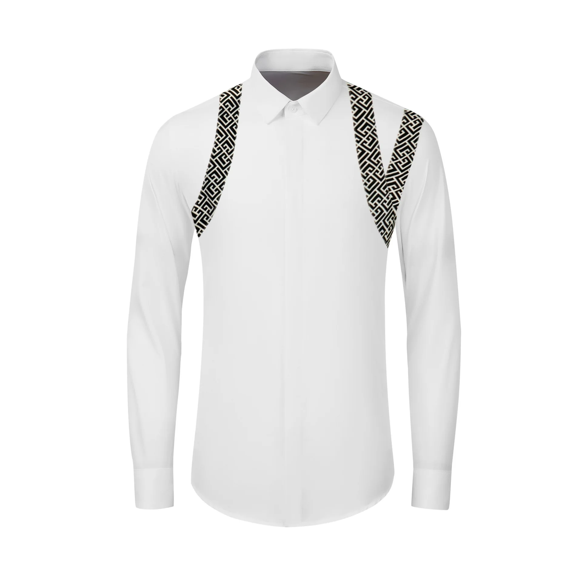 

Высококачественная мужская рубашка с длинным рукавом из хлопка, повседневная, деловая, нарядная, универсальная, для торжественных мероприятий, модель 2026