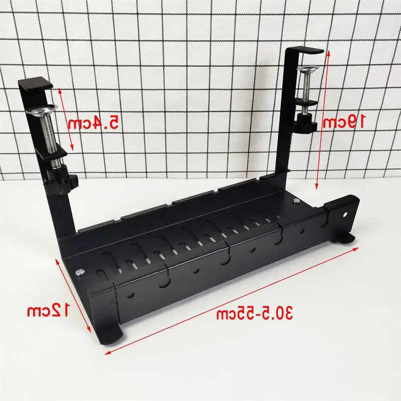 Expandable Under Desk Cable Management Tray No-Drill Carbon Steel Power Strip Organizer Cm Home Office